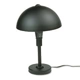 Catalina Lighting 12070119028 Touch sensor table lamp with steel shade, matte black, 19-1/2