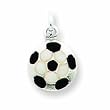 Sterling Silver Enameled Soccer Ball Charm