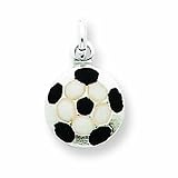 Sterling Silver Enameled Soccer Ball Charm