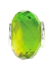 Kera Green Yellow Faceted Glass Bead