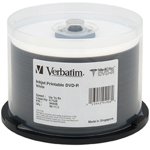 VERBATIM DVD-R MEDIA 8X 4.7GB 50-PK SPINDLE INKJET PRINTABLE (White) (Retail)