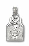 Chicago Bulls 5/8" "Gordon" #7 Jersey Pendant - Sterling Silver Jewelry