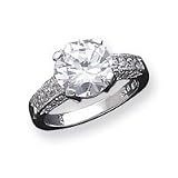 Sterling Silver 10mm Round CZ (Cubic Zirconia) Ring