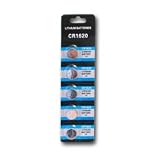10 CR1620 Lithium Button Cell batteries, 5-Pcs Card X2