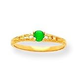 14k 3mm Emerald BirthStone Baby Ring