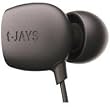 JAYS T00078 Three t-Jays Noise Isolating Earbuds - Rubber Coated Black