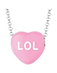 Sweethearts Enamel "LOL" Heart on 16" Necklace Pendant with Gift Box
