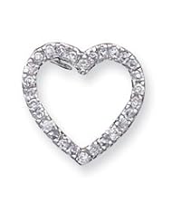 Sterling Silver CZ Heart Slide Pendant