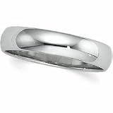 10K White Gold Light Half Round Band - 3mm Size 7