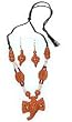 Fashion Jewelry Necklace and Earing In Terracota Handcrafted Unique Gift For Her