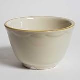 7.25 oz. Scalloped Rim American White (Ivory) China Bouillon Cup With Gold Band 36/CS