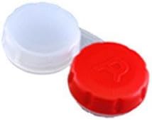 OptiSafe - Flat bed contact lens case - (3 pack) (Clear &amp; Red) by OptiSafe
