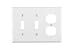 Leviton 88021 3-Gang 2-Toggle 1-Duplex Device Combination Wallplate, Standard Size, Thermoset, Device Mount, White