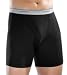 Fruit of the Loom Men's Boxer Briefs 4 Pack, Black/Grey, Medium