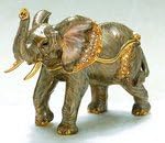 Nature Keepsake Box, Trinket Box, Painted, Elephant. Gemstone Decoration. Magnetic Closure. 4" X 3". Comes in Gift Box.