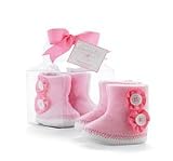 Pink Fleece Booties 0-6 Months Mud Pie