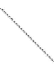 14k Gold White Gold 2mm D/C Rope Chain 14 Inches