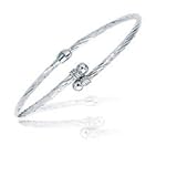 Italian Spring Lock Bangle in 14K White Gold