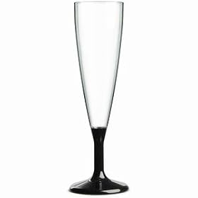 Plastic Champagne Flutes Black 4.4oz / 125ml (Box of 6)