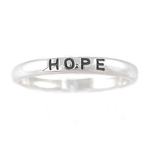 Narrow HOPE Stackable Band Ring in Sterling Silver in Sizes 5-10, #8107
