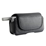 Trend Small Horizontal Pouch Case In Black With 360 Degree Rotating Belt Clip - Fits Most Small Clam