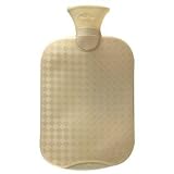 Fashy Classic Cross-Hatched Hot Water Bottle -IVORY WHITE - Made in Germany