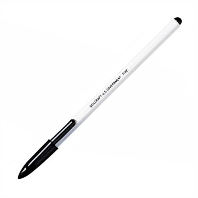 7520010605820 Ballpoint Stick Pen, Black Ink, Fine, Dozen