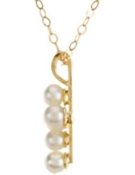 Genuine IceCarats Designer Jewelry Gift 14K Yellow Gold Youth Pearl Nck W/15" Ch. 12.52X09.54 Mm Children&apos;s Pearl Necklace W/15" Chain Youth Pearl Nck W/15" Ch In 14K Yellow Gold