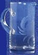 Individually Hand Etched Glass Crab Syrup Pitcher 5"H 10 oz Set / 2
