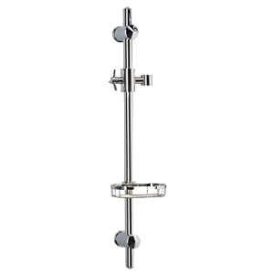 PULSE Showerspas 1010 Adjustable Slide Bar For Handshower with Wire Soap Basket