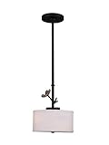 IMAGE OF Dale Tiffany PH80582 Sara Bay Mini Pendant Light, Antique Bronze and Fabric Shade