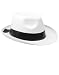 New White And Black Felt Gangster Costume Fedora Hat
