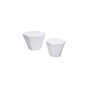 Kare design - Table basse hexagon blanche 2/set