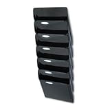 Rubbermaid 18661 Image hot file 6-pocket wall system w/labels/holders, letter, black