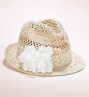 Indigo Collection Floral Corsage Trilby Hat