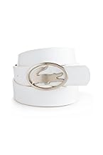 Women's Leather Dye Cut Croc Buckle Belt