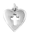 Sterling Silver Heart and Cross Charm by Bob Siemon