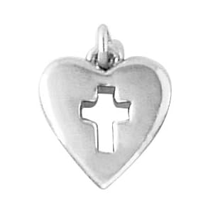 Buy Sterling Silver Heart and Cross Charm by Bob Siemon by Amazon.com Collection