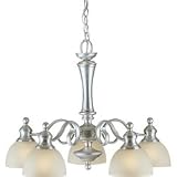 Forte Lighting 2342-05-55 5 Light Chandelier Wall Sconce, Brushed