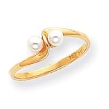 14k 3mm Pearl ring - Size 6