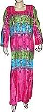 Evening Wear - Womens Caftans Dress Long Sleeve Gown Cotton Size M (kftn828)