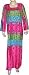 Evening Wear - Womens Caftans Dress Long Sleeve Gown Cotton Size M (kftn828)