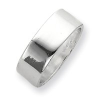 Sterling Silver 8mm Comfort Fit Flat Band