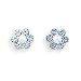 Light Blue Crystal and Pearl Sterling Silver Flower Earrings