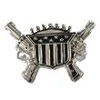 Silver Star "Shield Gun" Silver Chrome Belt Buckle