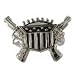 Silver Star "Shield Gun" Silver Chrome Belt Buckle