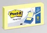 Post-it Pop-Up Notes Bonus Pack With Dispenser, 3in. x 3in., Canary Yellow, Pack of 12in.