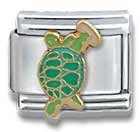Clearly Charming Terrapin with Tambourine Grateful Dead Italian Charm Bracelet Link