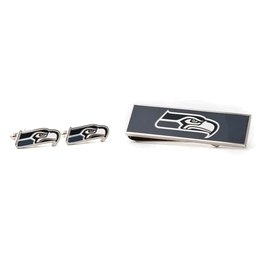 Seattle Seahawks Cufflinks and Money Clip Gift Set