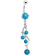 Semi Precious Turquoise Stone Vine Dangle Belly Ring